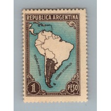 ARGENTINA 1935 PROCERES Y RIQUEZAS 1 ESTAMPILLA MAPA CON LIMITES NUEVA MINT DE LUJO U$ 32.50